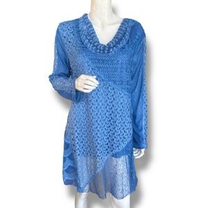 Simply Couture Dusty Blue Long Knit Top. Women’s Size Large